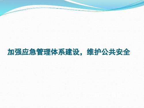 应急管理体系建设