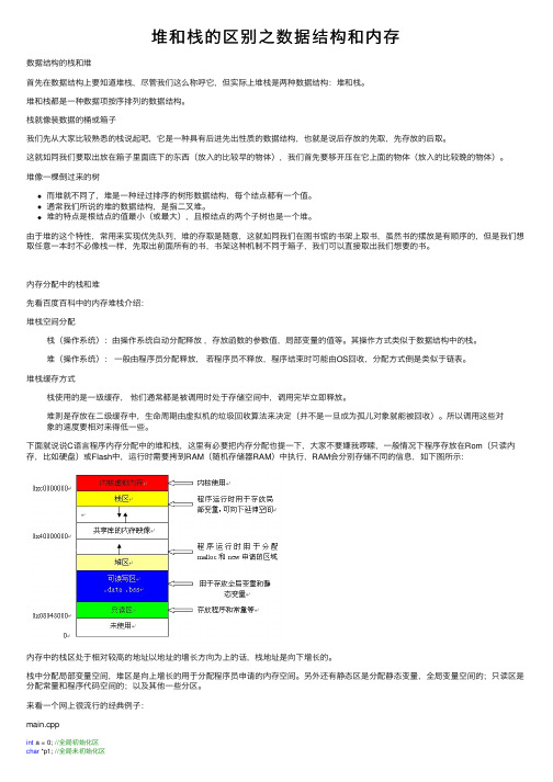 堆和栈的区别之数据结构和内存