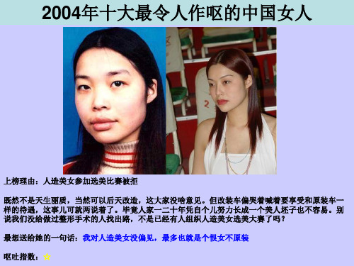 2004年十大最令人作呕的中国女人