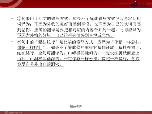 【精品教学课件】2020(新增5页)课标高考总复习·语文 专题10 第5节 理解并翻译文中的句子_2