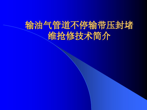 管道带压封堵技术简介PPT课件