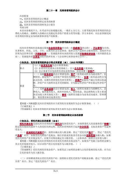 会计职称-中级实务教材精讲-第二十一章 民间非营利组织会计(6页)