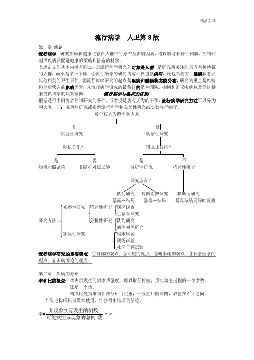 流行病学-人卫第8版总结