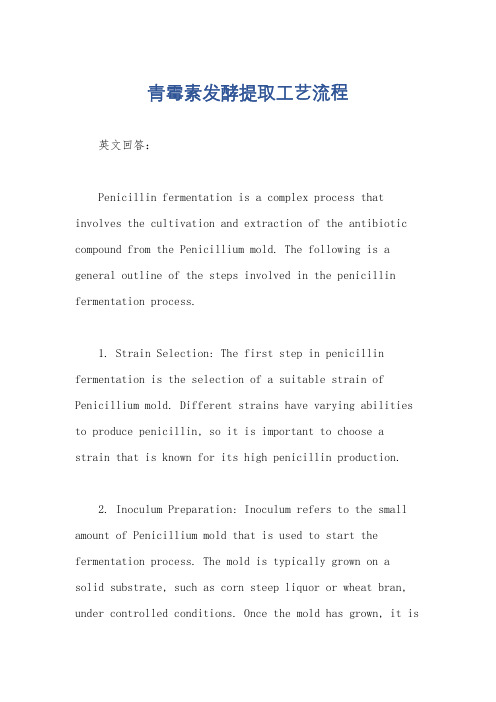 青霉素发酵提取工艺流程