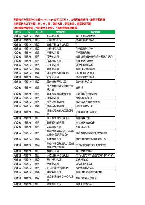 新版湖南省常德市澧县幼儿园工商企业公司名录名单大全96家