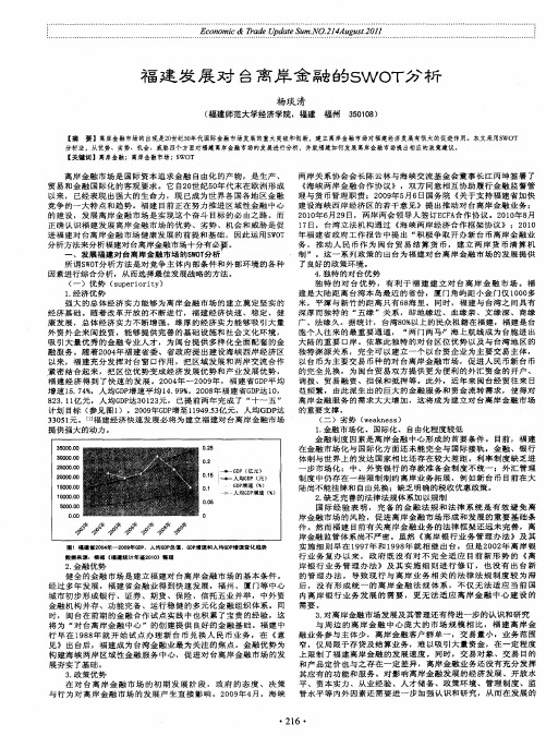 福建发展对台离岸金融的SWOT分析