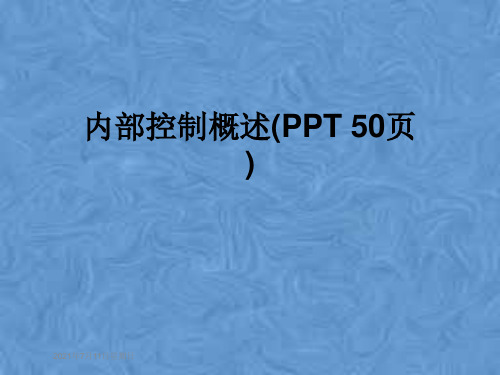 内部控制概述(PPT 50页)