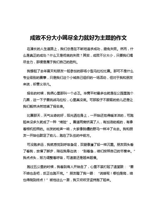 成败不分大小竭尽全力就好为主题的作文