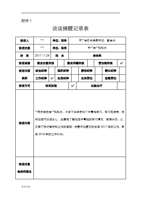 谈话提醒记录表