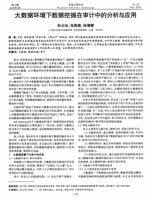 大数据环境下数据挖掘在审计中的分析与应用