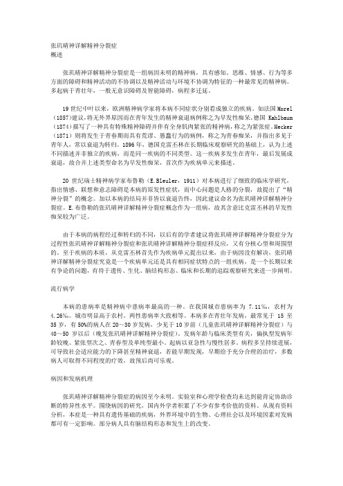 张玑i晴神之精神分裂症