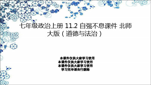 七年级政治上册 11.2 自强不息课件 北师大版(道德与法治)