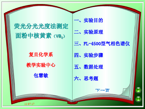 荧光分光光度法测定面粉中核黄素(VB2)