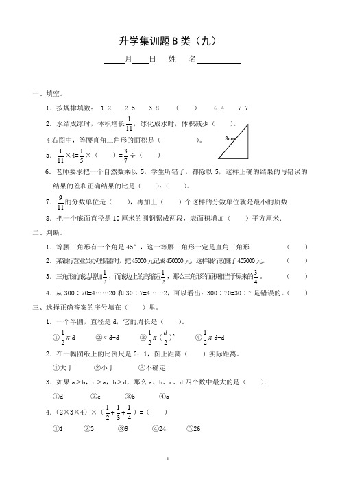 小升初升学集训B9