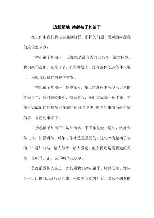 追赶超越 撸起袖子加油干-发言材料(纯手打)