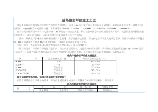 耐热钢的焊接施工工艺