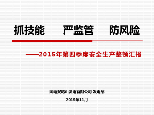 2015年第四季度安全生产整顿汇报