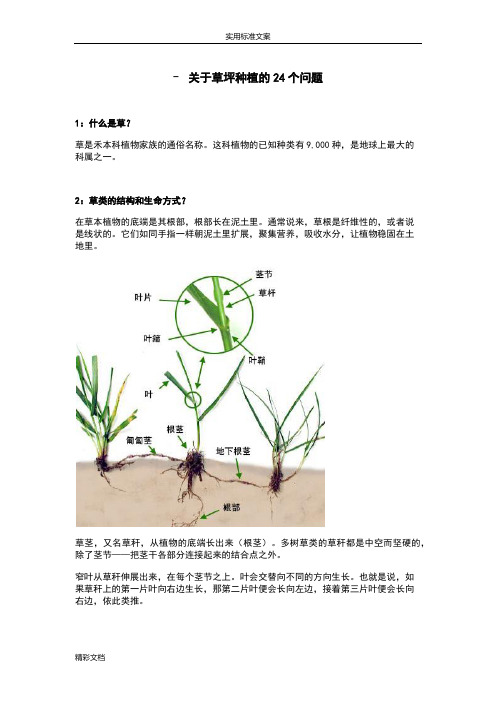 关于某草坪种植地24个问地的题目