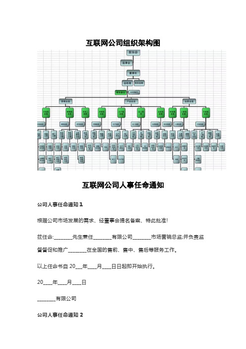 互联网公司组织架构图及人事任命通知