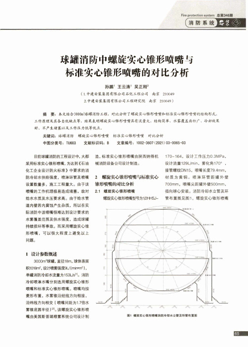 球罐消防中螺旋实心锥形喷嘴与标准实心锥形喷嘴的对比分析