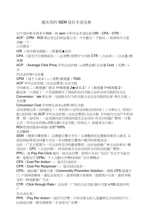 【苏应萧】超实用的sem专业术语以及运算公式.doc
