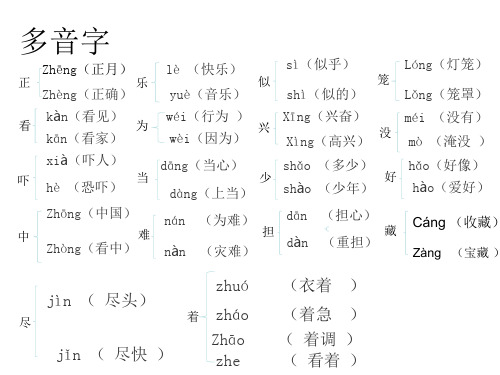 二年级多音字、形近字