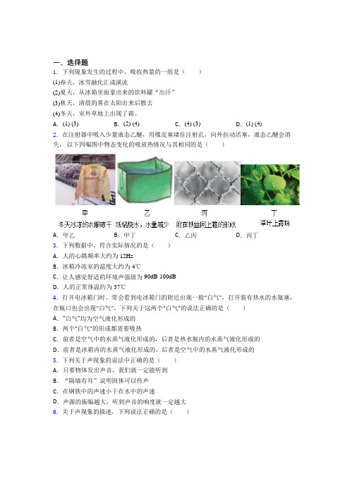 (人教版)武汉市初中物理八年级上册期中检测卷(有答案解析)