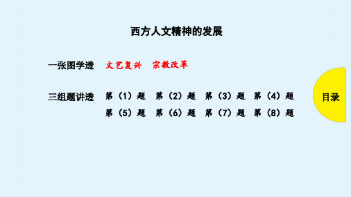 高三历史一轮复习优质课件：西方人文精神的发展