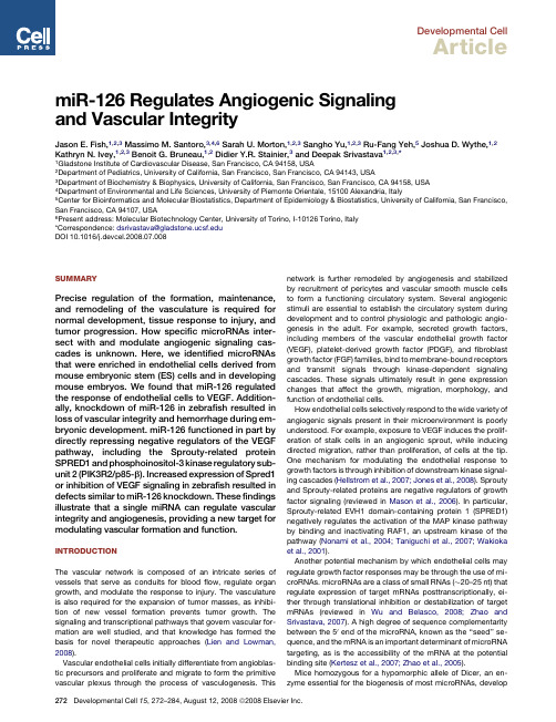 miR-126 Regulates Angiogenic Signaling and Vascular Integrity