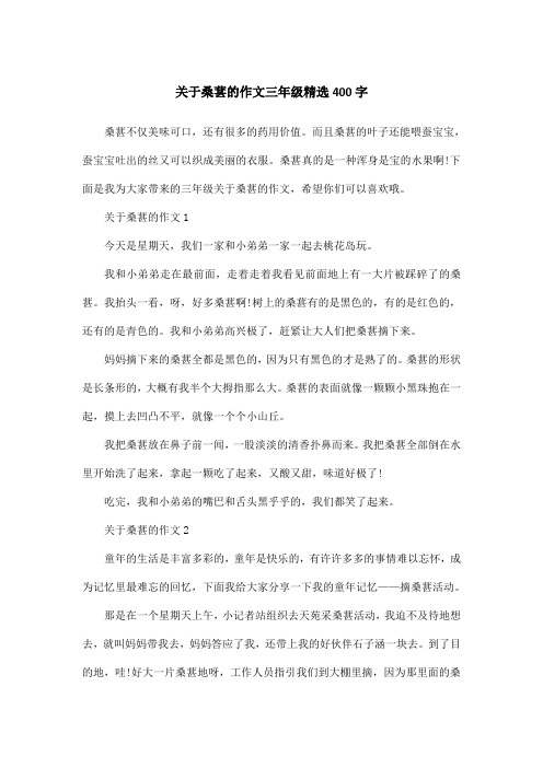 关于桑葚的作文三年级精选400字