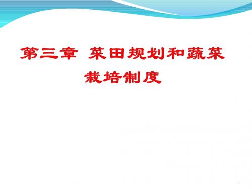 (精品文档)菜田规划和蔬菜栽培制度PPT演示课件