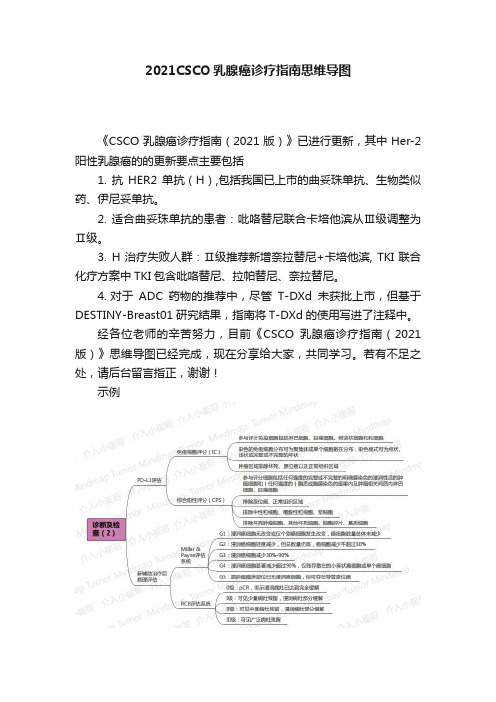 2021CSCO乳腺癌诊疗指南思维导图