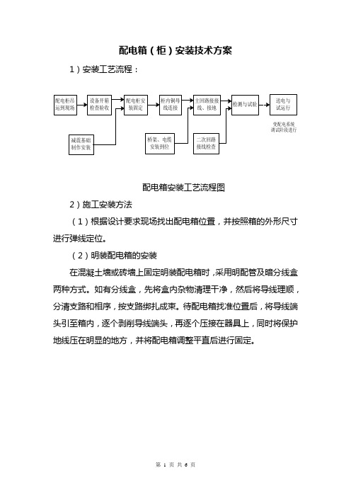 配电箱(柜)安装技术方案