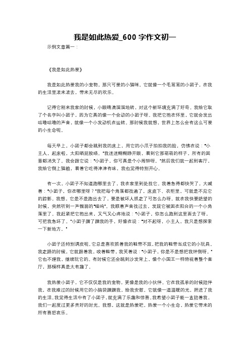 我是如此热爱_600字作文初一