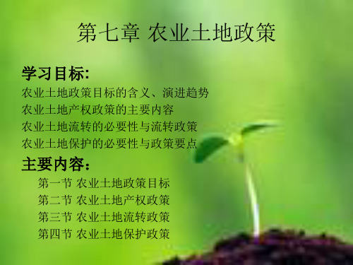 【PPT】农业土地政策.