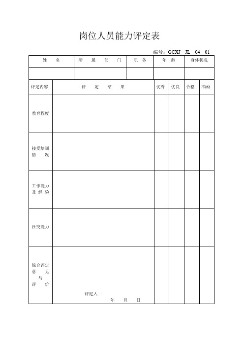 三体系外审全部表格