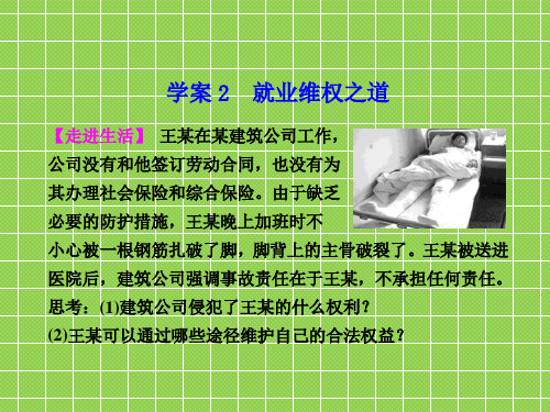 2013-2014学年高中政治四《就业维权之道》课件(新人教版选修5)