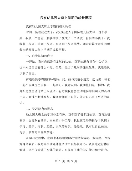 我在幼儿园大班上学期的成长历程