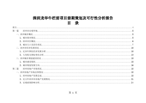 深圳市龙华牛栏前项目前期策划方案及可行分析报告-101页文档资料