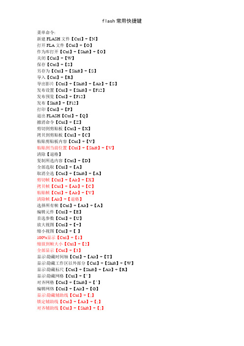 flash常用快捷键