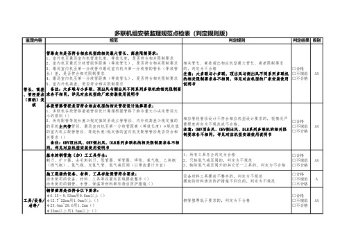 多联机安装监理规范(判定规则)