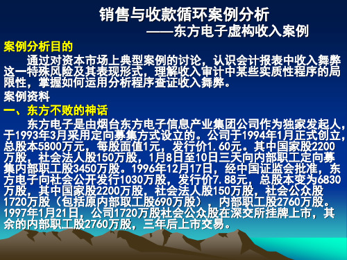 销售与收款循环审计案例分析