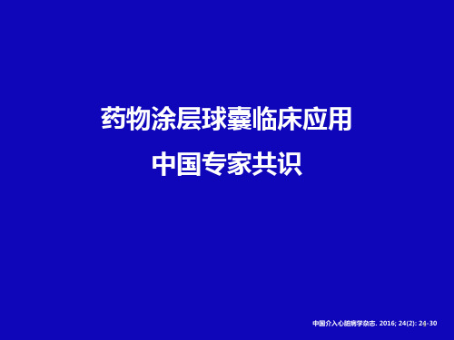 药物涂层球囊临床应用中国专家共识ppt课件