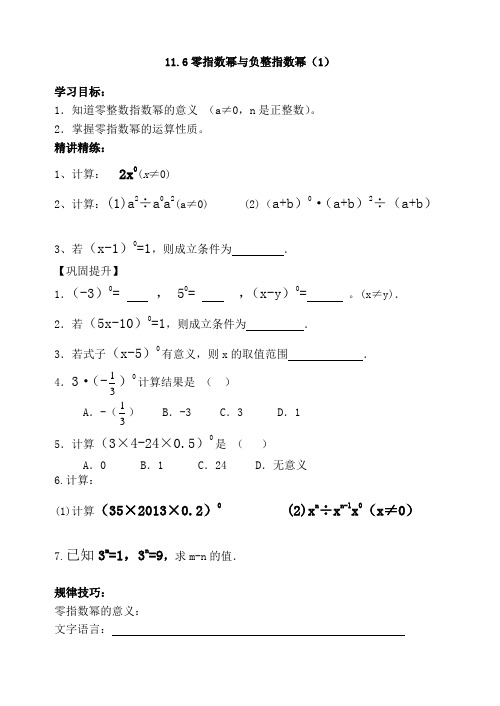 零指数幂与负整指数幂教案(3个课时)