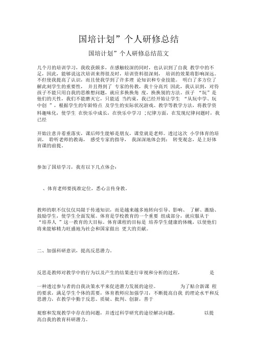 “国培计划”个人研修总结