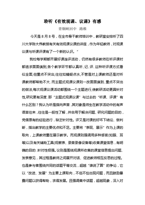 聆听陈大伟教授讲座