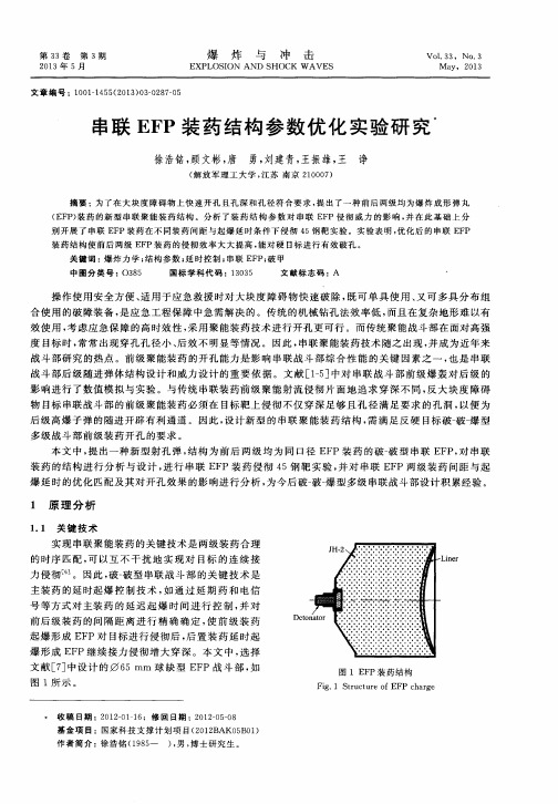 串联EFP装药结构参数优化实验研究