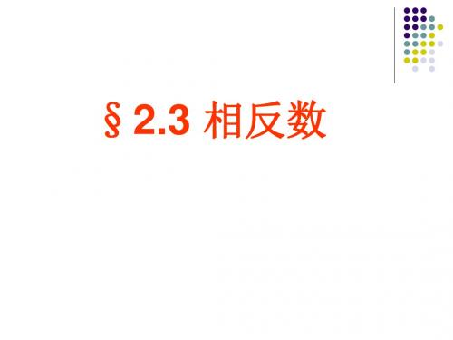 2.3相反数