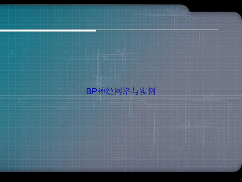 BP神经网络与实例讲课文档