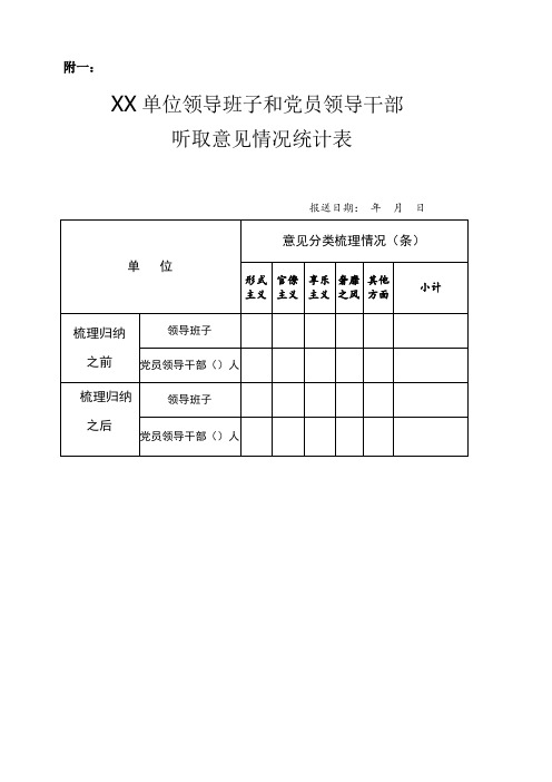 征求意见空白表